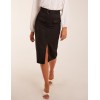 Front Split Midi Utility Skirt