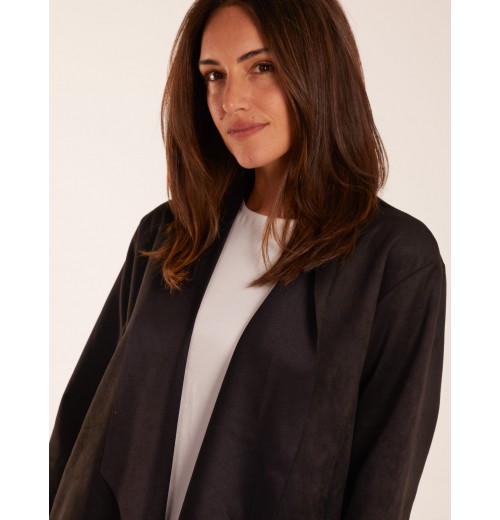 Suede Look Waterfall Jacket