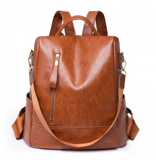 Theft Proof Faux Leather Backpack