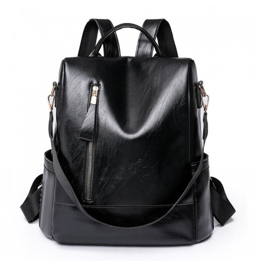 Theft Proof Faux Leather Backpack